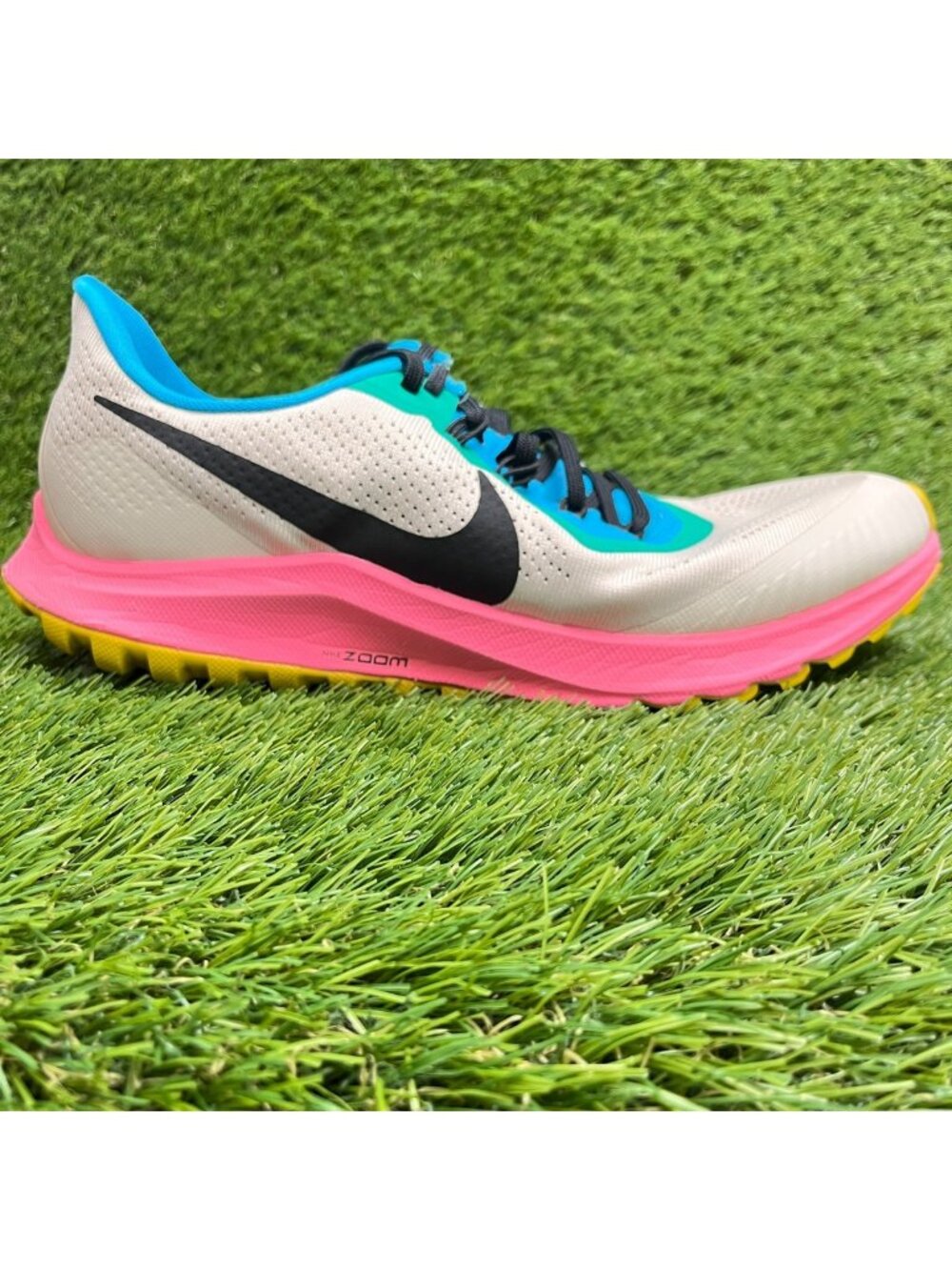 Nike Air Zoom Pegasus 36 Womens Size 10.5 Gray Blue Pink Running Shoes Sneakers